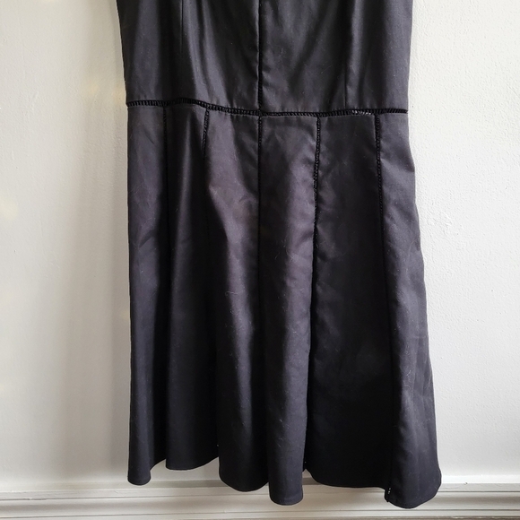 New Parker Juliet Ladder Stitch V- Neck Black Mini Dress NWT Large - Picture 10 of 14